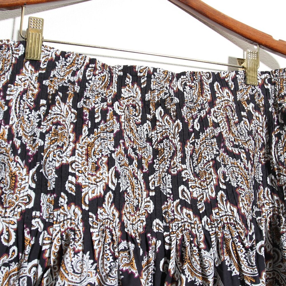 Anthropologie Eula Pintucked Pleated Mini Skirt Paisley Cotton Size Small - Picture 4 of 12